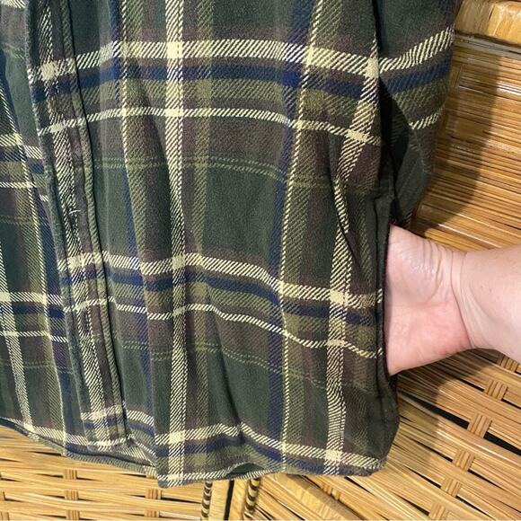 Mens Orvis Green Flannel Plaid jacket Shirt shacket XL grandpa gorpcore cotton - Picture 5 of 11